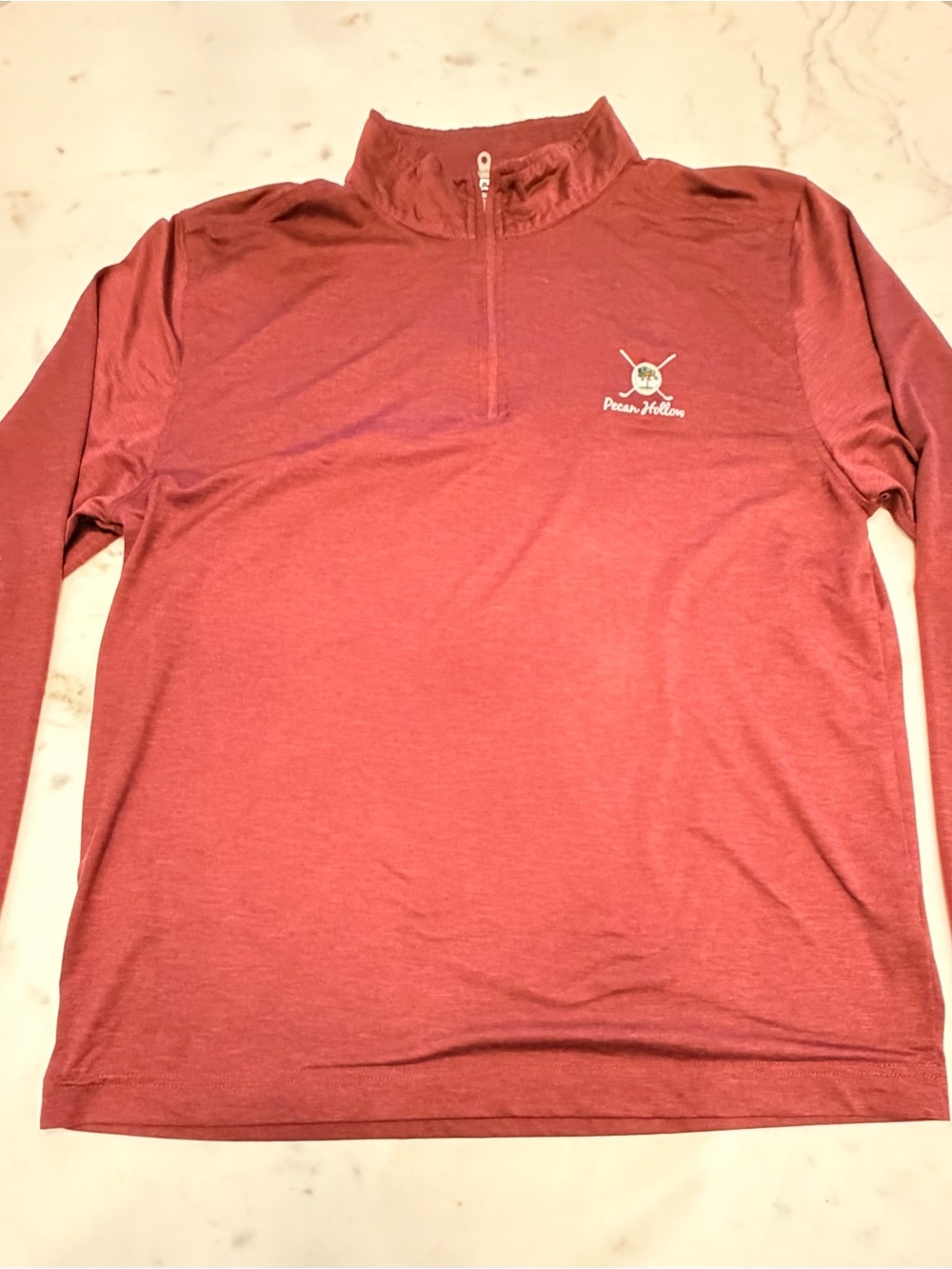 Vansport Pecan Hollow Quarter-Zip Pullover - Brick Red Size Med Excellent